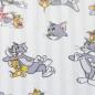 Preview: Baumwolldruck Tom & Jerry auf Weiß hellgrauen Streifen